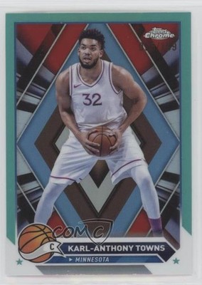 2023-24 Topps Chrome Aqua Refractor 15/199 Karl-Anthony Towns #105 0e9i