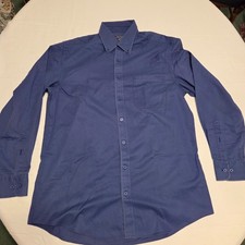 Charles Tyrwhitt Dress Shirt Men's Medium Blue Classic Fit Long Sleeve Button Up