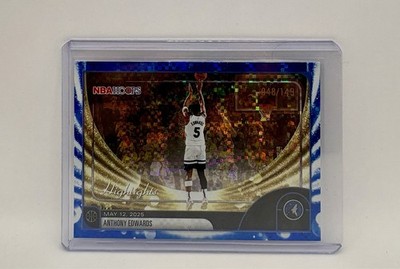 2025-26 NBA Hoops Anthony Edwards Highlights Pixel Burst Blue 48/149 Color Match