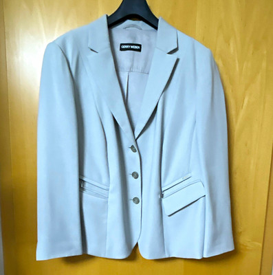 Gerry Weber Damen Blazer hellgrau top Gr. 48 Business Langarm Knopf Taschen
