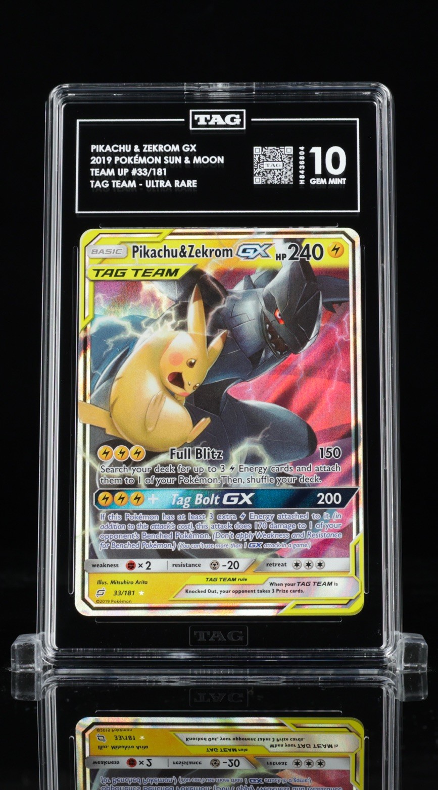 Pokemon Pikachu & Zekrom GX TCG Card 33/181 Sm-Team Up Tag Team Tag 10