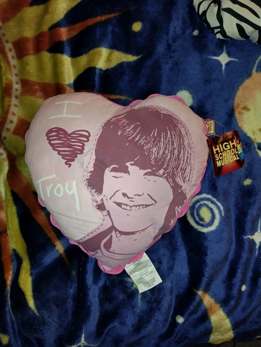 Vintage 2000s Disney High School Musical I Love Troy Pillow Plush