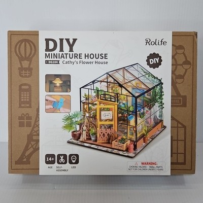Rolife DIY Miniature House Kit (DG104) Cathy's Flower House - Greenhouse NEW