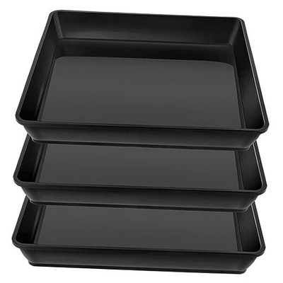 Square Plant Saucer 20 22 Inch 3 Pack, Extra Large Plant 20''(3 pack) Black