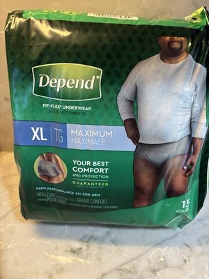 Men's Fit Flex Underwear Size XL depends 15 count 