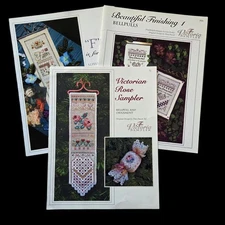 Victoria Sampler Cross Stitch Pattern Lot of 3 Beautiful Finishings Rose Sampler