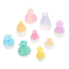 9Pcs Compact Resin Miniature Flower Vases for Home Decoration Assorted