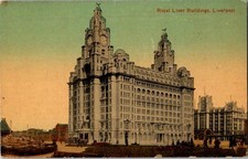 Royal Liver Buildings Liverpool England Vintage Postcard Valentine's Series