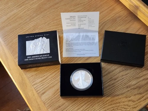 2023 W AMERICAN SILVER EAGLE UNC COIN W COA AND BOX WEST POINT MINT