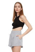 Bermuda Shorts Damen Xs Grau Strick Casual, Trendyol, Modell-Nr