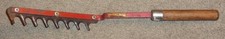 VINTAGE STA-SHARP WEED CUTTER / CHOPPER, YARD / FARM TOOL WITH WOODEN HANDLE