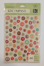 Confetti Birthday Alphabet Clearly Yours Epoxy Scrapbooking Stickers K&Company