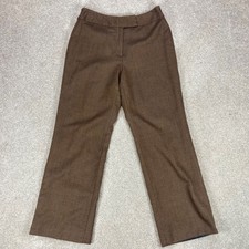 Vintage David N Wool Pants Women 10 Brown Straight Leg High Rise Classic Trouser