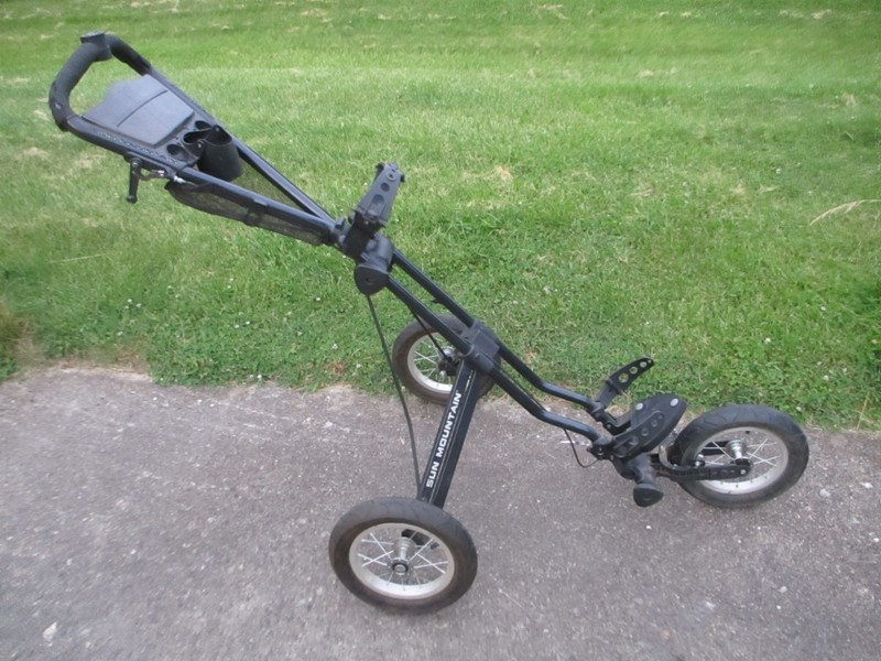Sun Mountain Push Pull Golf Speed Cart 3 Wheel Folding Collapsible With Brake