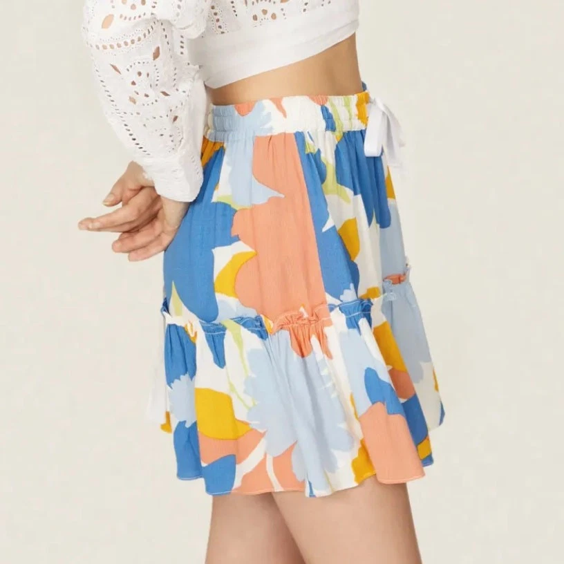 Minifalda Peter Som Preppy Floral TALLA 2 Skort Volantes Bolsa de Papel Diseñador $265 Foto 2 de 4