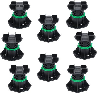 Deck Blocks No Digging 8 Pcs Foundation Adjustable Rubber Pads for Stone & Wood