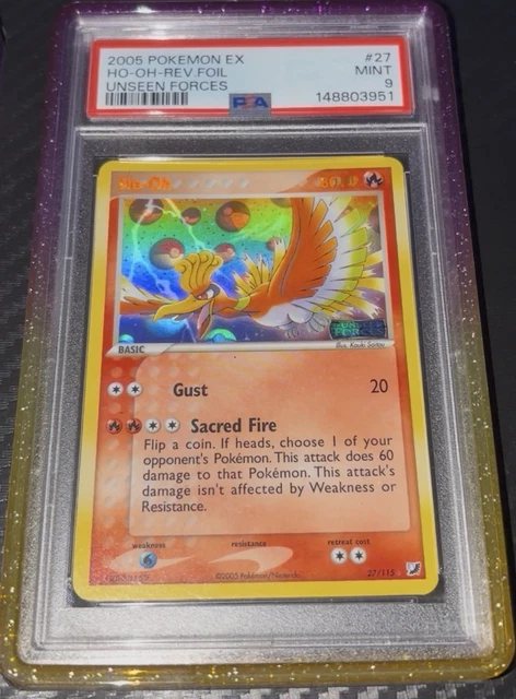 Pokemon EX Unseen Forces 2005 Ho-Oh #27/115 Reverse Holo PSA 9 EN MINT