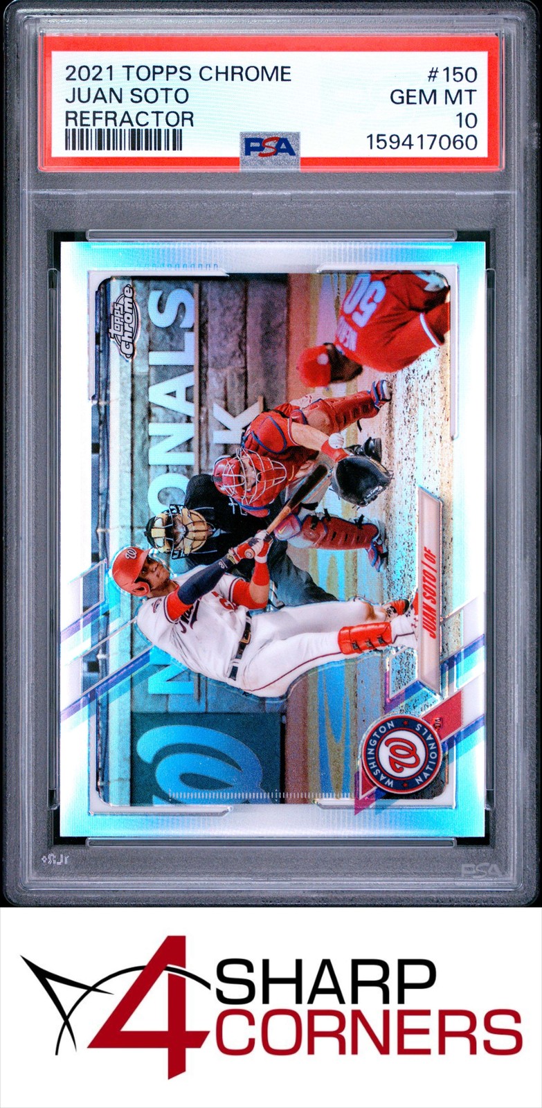 2021 TOPPS CHROME REFRACTOR #150 JUAN SOTO NATIONALS PSA 10