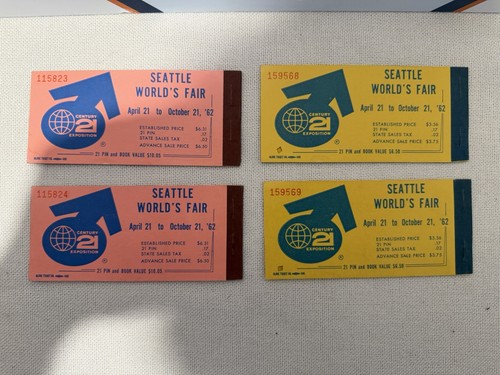 1962 Seattle World's Fair Century 21 Exposition Adult Ticket Books *ShipsFAST