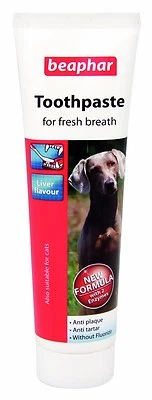 Pasta de dientes BEAPHAR para perro y gato para aliento fresco, 100 g, sabor a hígado