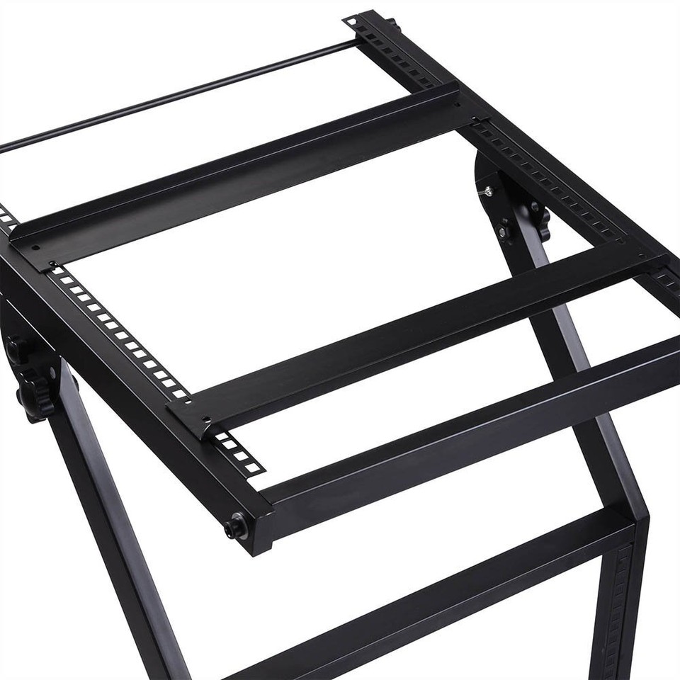 AW Adjustable Rack Mount Studio Equipment Rolling DJ Mixer Stand Stage