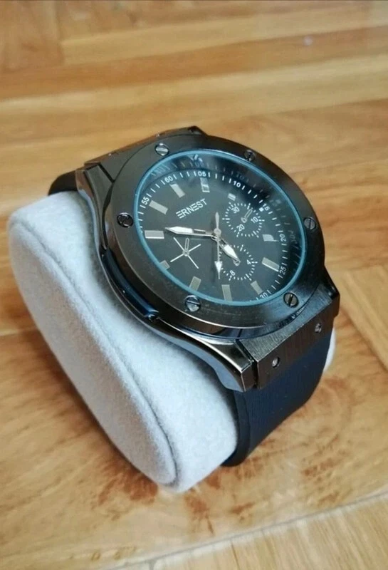 Montre Ernest Élégance Florale - Cadran Bleu Et Blanc, Neuf Avec Étiquttes !