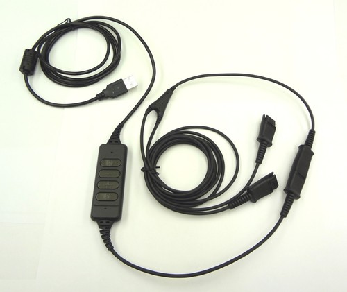 Earsing Link 265 USB to QD Y-Training Cable for POLY HW-series Headset to PC