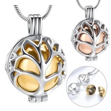 Tree of Life Urn Necklace Cremation Jewelry for Men Women Memorial Ash Jewelry