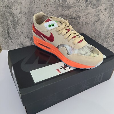 Clot x Nike Air Max 1 Kiss Of Death 2021 Size 7.5   DD1870 100 Men's Red/Beige