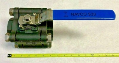 NAVCO 2'' S30 Ball Valve, Carbon Steel Stainless Steel 1500WOG NACE MR0175 B16.34