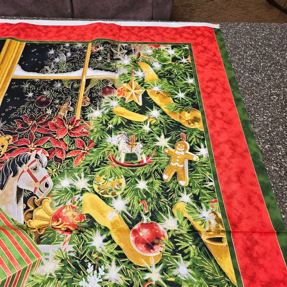 Best Time of the Year Panel 35x42 Liz Goodrick Dillon QT Santa Christmas Tree - Image 3 of 4