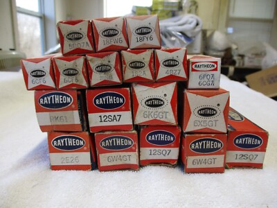 18 Vintage Raytheon Electronic Tubes NOS, Untested, Appear Unused