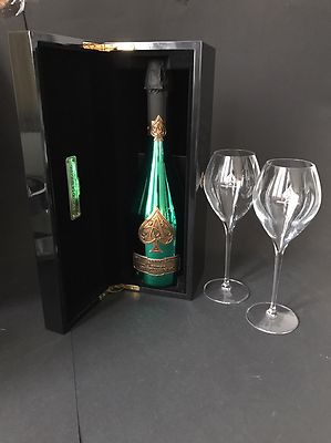 Armand De Brignac Brut Green Champagner Flasche 0,75l 12,5%Vol + 2 Gläser + Etui