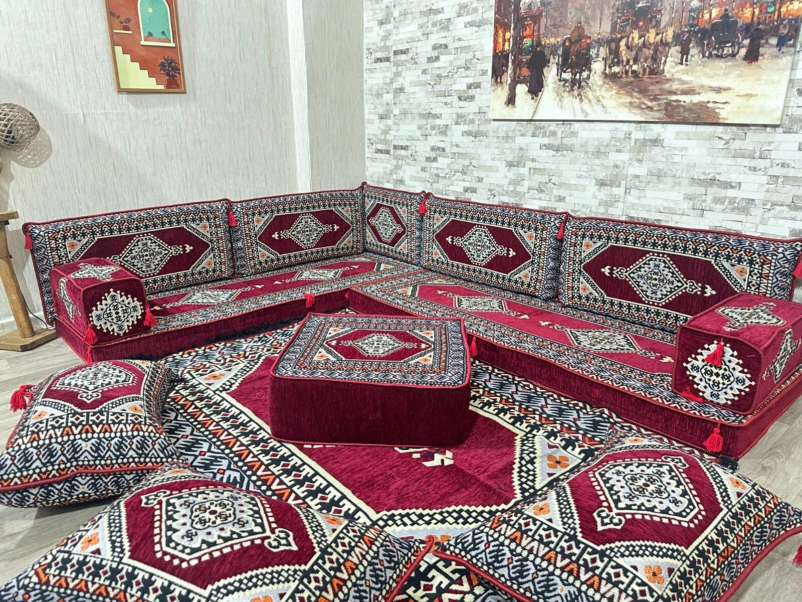 Oriental Seating Area Set, Seating Area, Oriental Sofa, Arabic Corner Majlis
Opens in a new window o