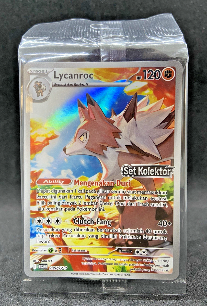 Pokemon Card Indonesia Lycanroc Promo 235/SV-P AR Collector Set