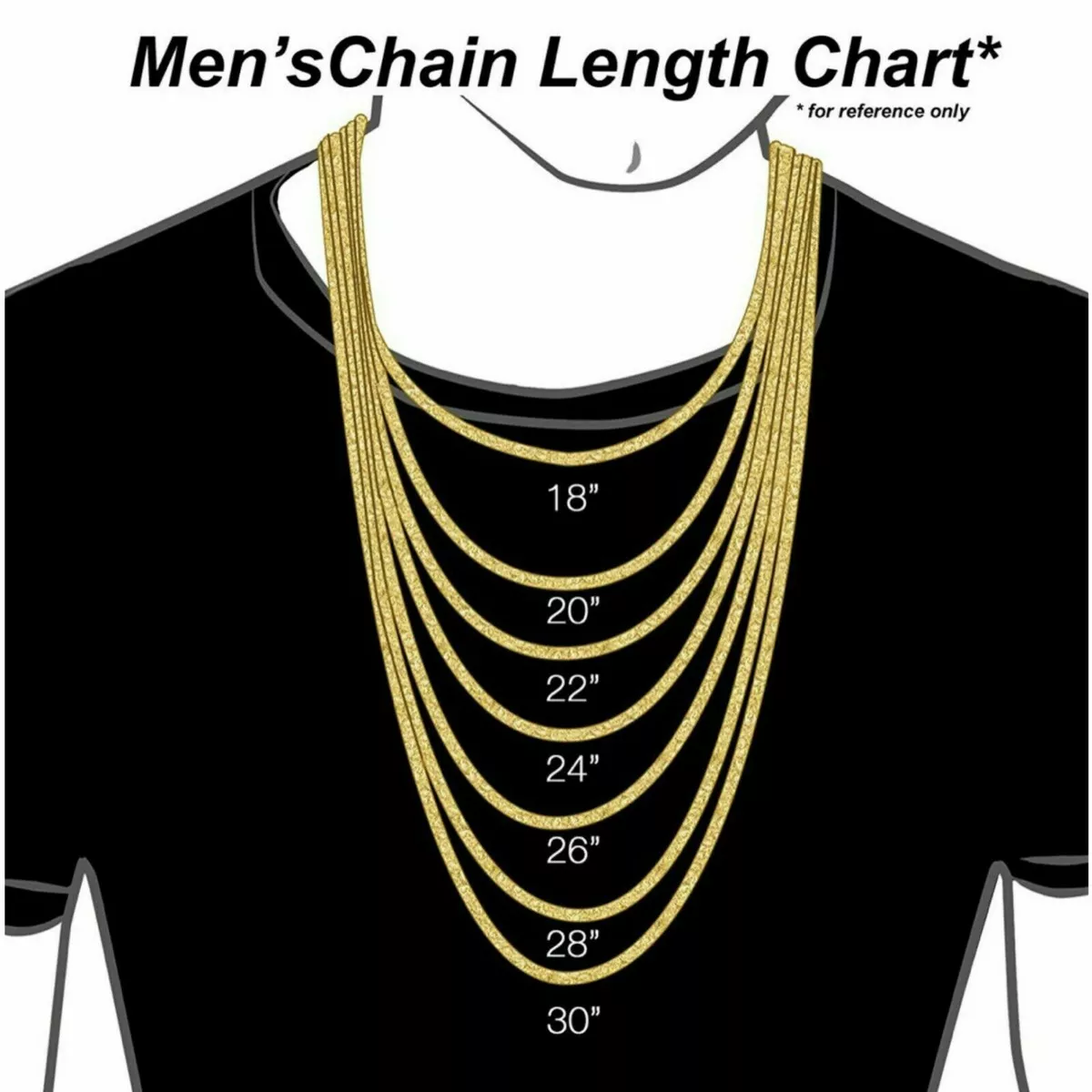 Gold chain necklace best sale lengths