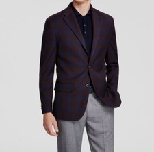Tommy Hilfiger Men's Red/Blue Plaid Modern-Fit Sport Coat Suit Jacket Size 36S