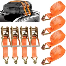 4Pack/19ft Ratchet Tie Down Straps Double J Hook 2Ton Heavy Duty for Trailer SUV