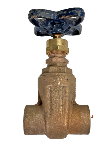 NIBCO S-113 Bronze Gate Valve 1" Solder Ends 125-SWP / 200-WOG Non-Rising Stem - Picture 7 of 8