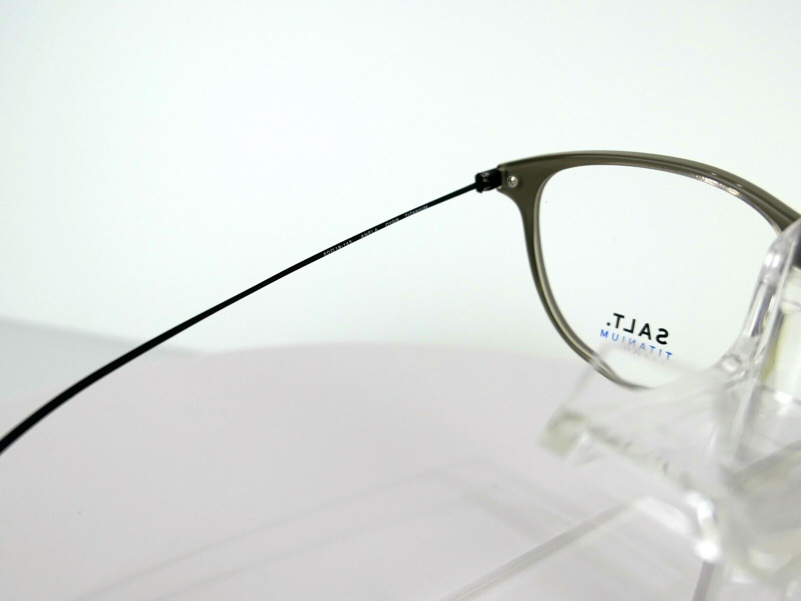 SALT.Optics Anela (OYGR) Oyster-Grey /Black 50 x 19 TITANIUM Eyeglass Frames Cena w zwykłym sklepie