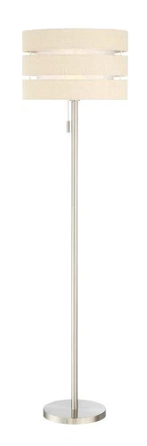Lite Source Falan 60 1/2" Ribbon Linen and Nickel Modern Floor Lamp - Picture 2 of 4
