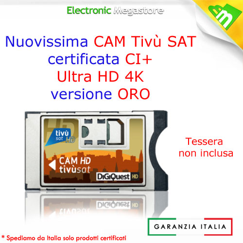 CAM HD 4K TIVUSAT DIGIQUEST TESSERA NON INCLUSA TIVùSAT SD HD SATELLITARE