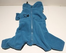 Dog Jumpsuit Jacket Sweater Clothes Zip Up Fleece Cinch Waist Neck 15" Length
