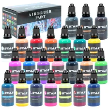 24 Multi-Colors Airbrush Paint DIY Acrylic Paint Set for Hobby Model Artists