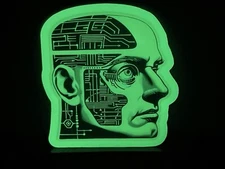 Cyberpunk Sticker Glow in the Dark Hacker Cyborg Science Fiction Robot Laptop