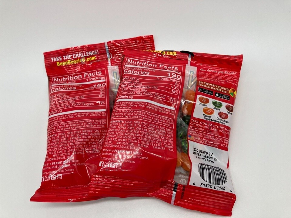 Jelly Belly Bean Boozled Fiery Five TWO Bags 1.9 oz Carolina Reaper Habanero eBay