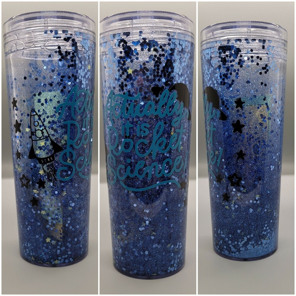 snowglobe tumbler, glitter tumbler, custom tumbler, falling glitter tumbler