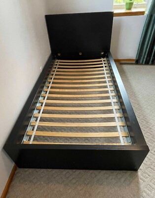 Ikea Malm Bed frame Twin (Black) - w/ Luröy slatted bed base LOCAL PICKUP 98226