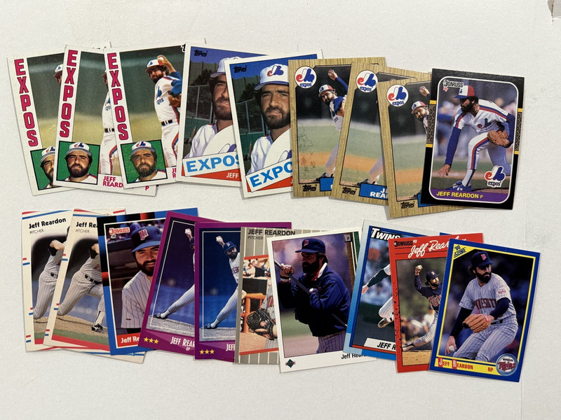 Jeff Reardon   Lot of 19 Cards   Many Years   Mets   Expos   Twins   Red Sox