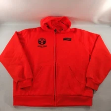 Muleskins Hoodie Orange Full Zip CWA Local 13000 Mens